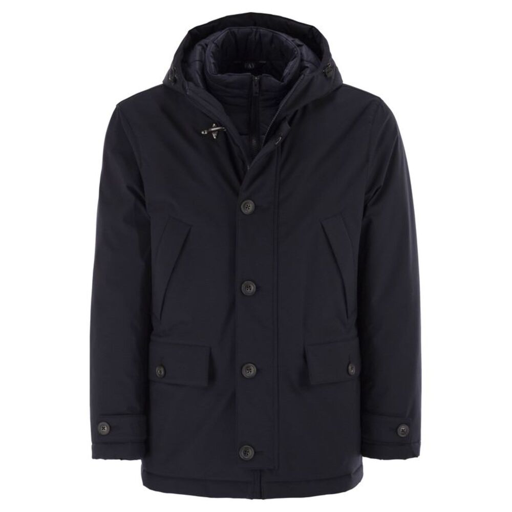 Fay Men Short Parka In Technical Gabardine